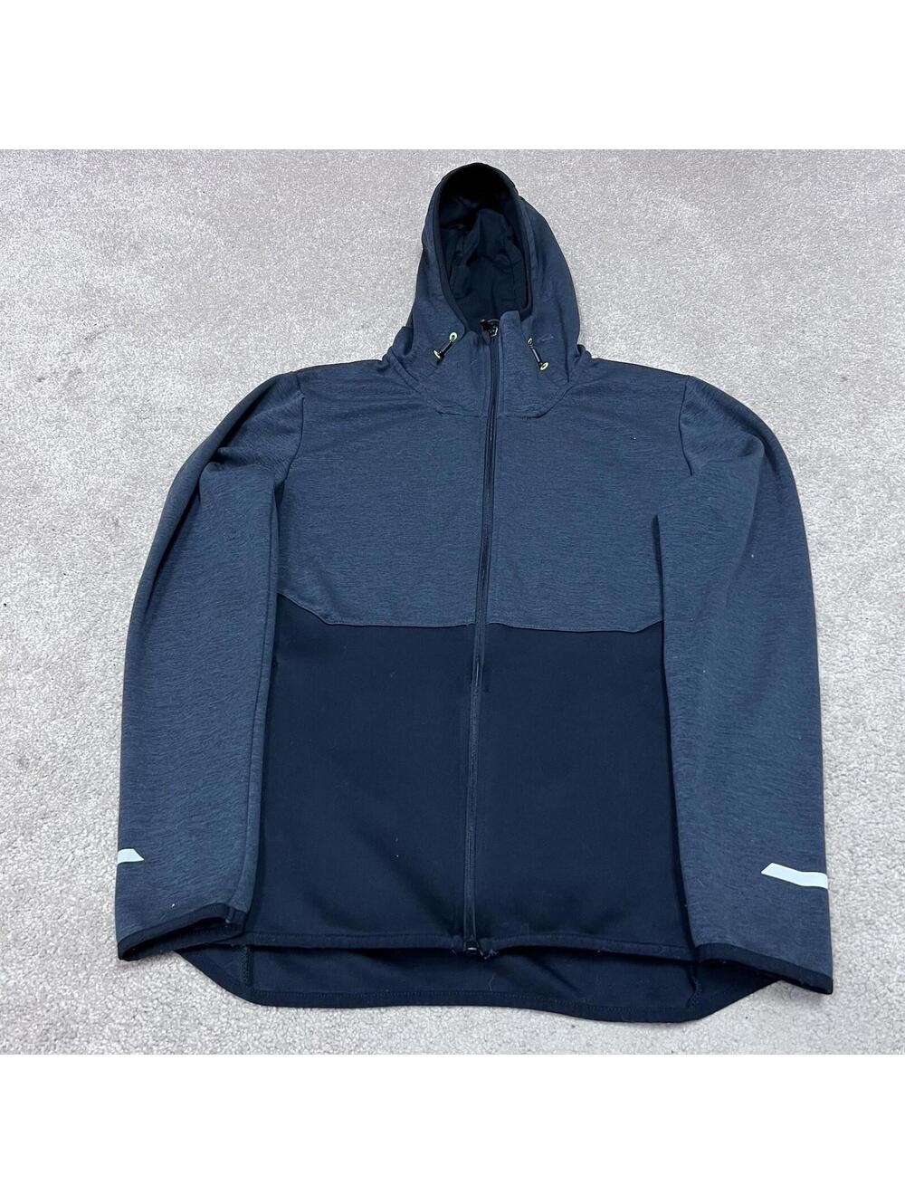 Champion Hoodie Men’s Gray Black Long Sleeve Full Zip Size Medium